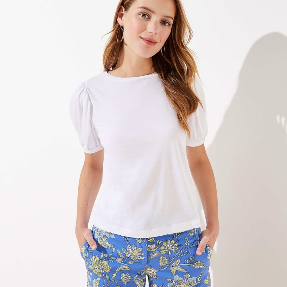 Loft puff sleeve statement tee